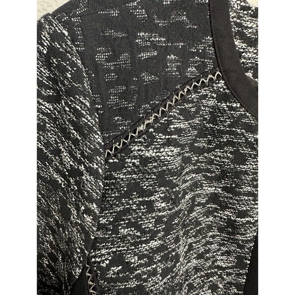 Chicos Jacquard Jacket Womens Size 3 XL Black White Full Zip Long Sleeve Knit - Picture 3 of 8